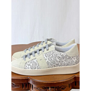 NIB Casta Vaddia Ivory Lace Tennis Shoe European Handcrafted Porto #0377 EU 38